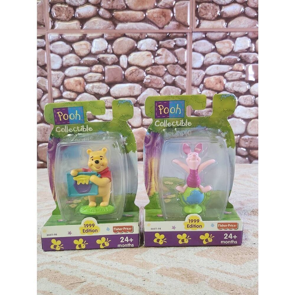 Vintage Pooh Collectible, 1999 Edition, Disney Pooh and  Piglet Figure, Fisher-P
